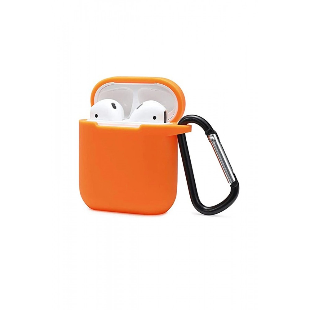 Airpods 2 (2.nesil) Sert Silikon Kılıf - Turuncu-(5796)