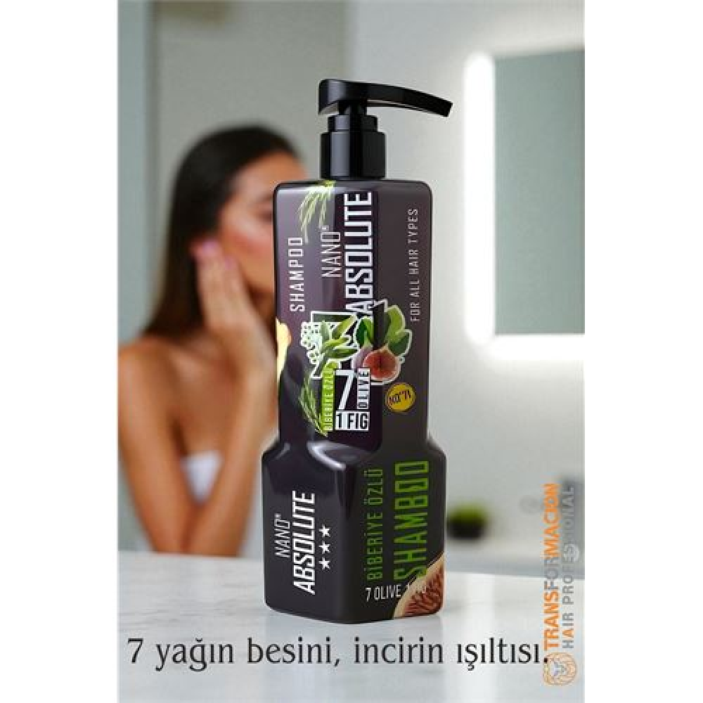 HSNET Profesyonel Nano Absolute Şampuan – 7 Zeytinyağı & İncir Özlü 1000 ml