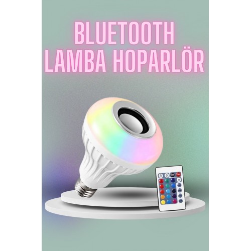 Kumandalı RGB Led Işık Bluetooth Hoparlör Ses Lambası Renkli Ampul