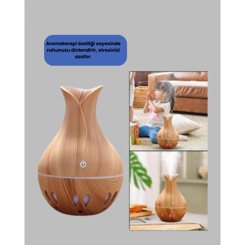 Ultrasonik Ahşap Desenli 130ml Aromaterapi Difüzör ve Hava Nemlendirici Ultrasonik Ahşap Desenli 130ml Aromaterapi Difüzör ve Hava Nemlendirici