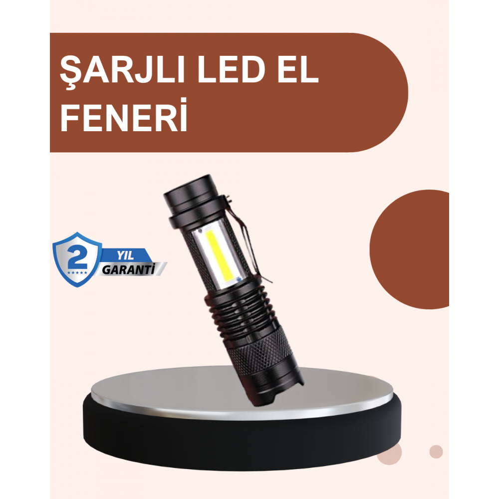 Alüminyum Gövdeli 2000 Lümen Güçlü LED El Feneri
