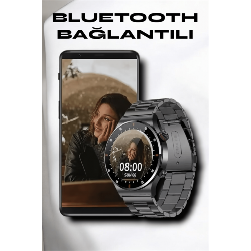NFC ve Kablosuz Şarjlı Akıllı Saat EKG Nabız & Spor Modları ile iOS ve Android Uyumlu