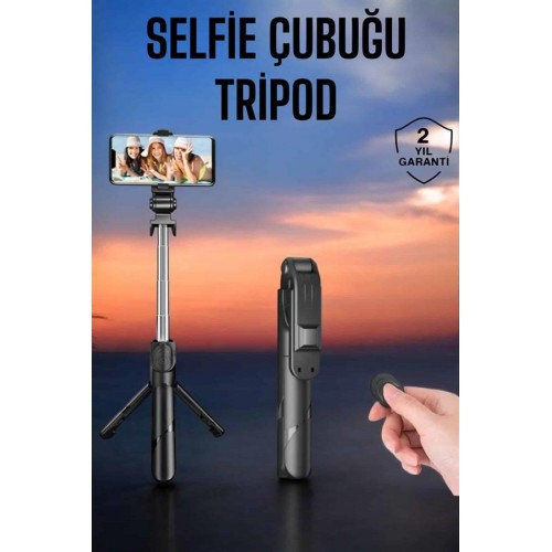 Tripod Kablosuz Bluetooth Bağlantılı Selfie Çubuğu 360 Derece Dönebilen Tripod Kablosuz Bluetooth Bağlantılı Selfie Çubuğu 360 Derece Dönebilen