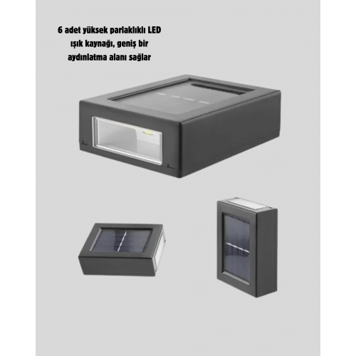 6 LED Güneş Enerjili Sensörlü Lamba – Akıllı Işık Sensörlü Enerji Tasarruflu Bahçe Aydınlatma