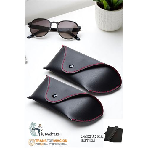 HSNET Korumalı Deri Gözlük Kabı Korumalı Gözlük Koruma Kılıfı 2 li SET