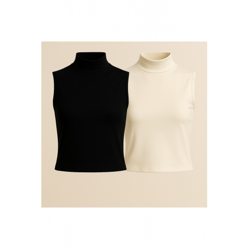 Kadın Kolsuz Body (2 Adet)-(17952)