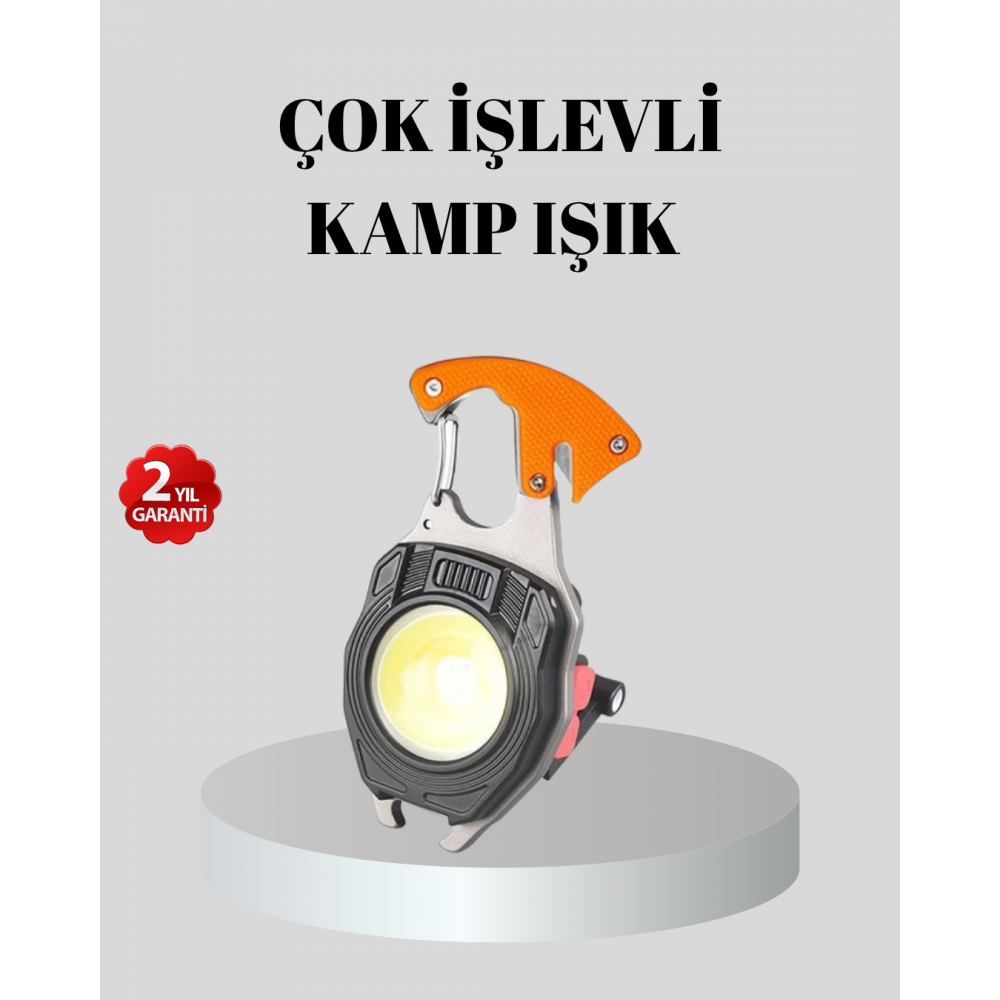 Çok Fonksiyonlu Anahtarlık Fener – Güçlü LED Işıklı Şarjlı Düdüklü ve Tornavidalı Mini El Feneri