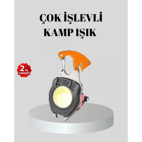 Çok Fonksiyonlu Anahtarlık Fener – Güçlü LED Işıklı Şarjlı Düdüklü ve Tornavidalı Mini El Feneri