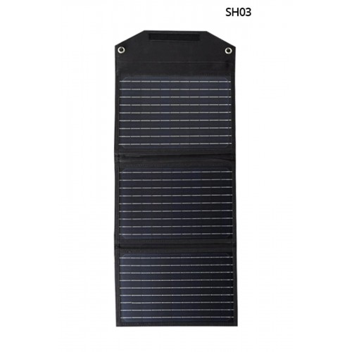 SH-03 30W Hızlı Şarj Taşınabilir Güneş Enerji Paneli Şarj İstasyonu - Siyah-(5796)