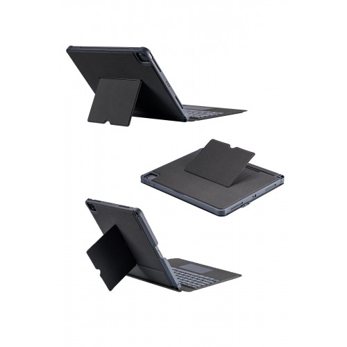 T5509D iPad Pro 12.9 (2022) Kılıf Palermo Ledli Klavyeli Standlı Tablet Kılıfı - Siyah-(5796)