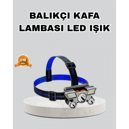 Outdoor ve Gece Balıkçılığı İçin LED Kafa Lambası – USB Şarjlı 60° Ayarlanabilir Far
