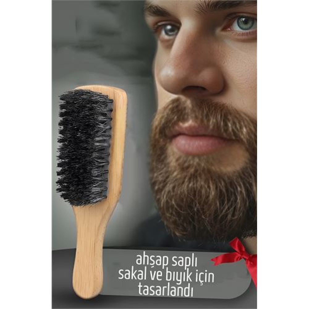Turk Sakal Tarama Fırçası Ahşap Saplı