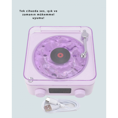 Retro Pikap Tasarımlı Bluetooth Hoparlör – Projektörlü Şarjlı Lamba