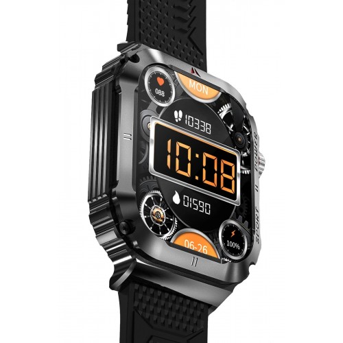 OD3 2.1 inç IPS Ekran IP68 Su Geçirmez Konuşma ve NFC Özellikli Akıllı Saat - Siyah-(5796)