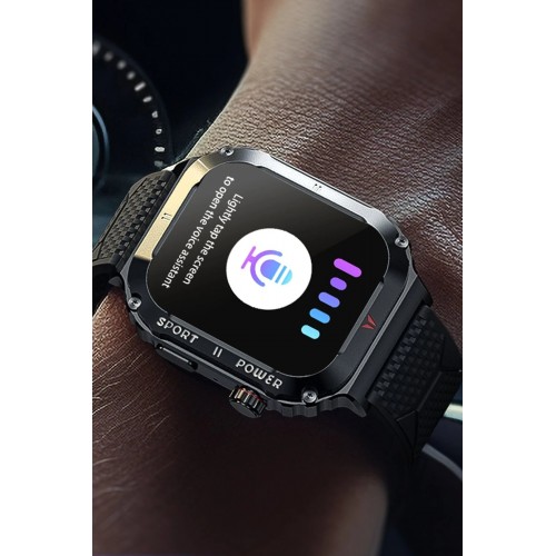 OD3 2.1 inç IPS Ekran IP68 Su Geçirmez Konuşma ve NFC Özellikli Akıllı Saat - Siyah-(5796)