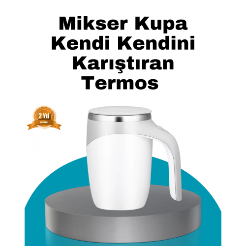 Manyetik Otomatik Karıştırma Bardağı – Şarjlı Paslanmaz ve Pratik