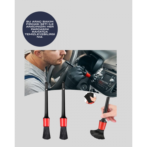 Araba Temizliği İçin 5 Parça Fırça Takımı Araba Temizliği İçin 5 Parça Fırça Takımı