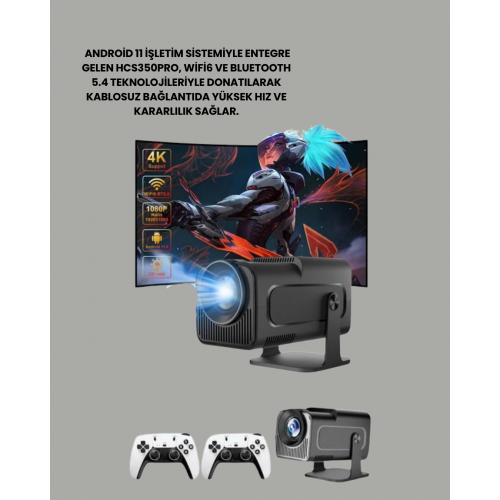 450 ANSI Lümen 4K Destekli Kompakt Ev Projektörü