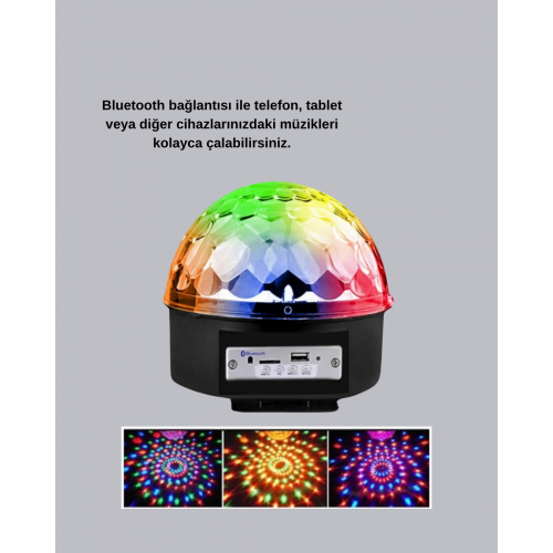 Bluetooth Hoparlörlü LED Disko Işığı Müzik Ritim Duyarlı ve Taşınabilir Bluetooth Hoparlörlü LED Disko Işığı Müzik Ritim Duyarlı ve Taşınabilir