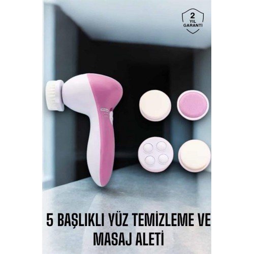 Taşınabilir Yüz Temizleme Cihazı Masaj Peeling Temizlik 5 Başlıklı