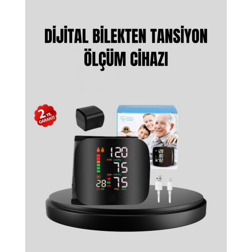 Bilekten Ölçüm Dijital Tansiyon Aleti – Renkli Risk Göstergeli ve Aritmi Uyarılı