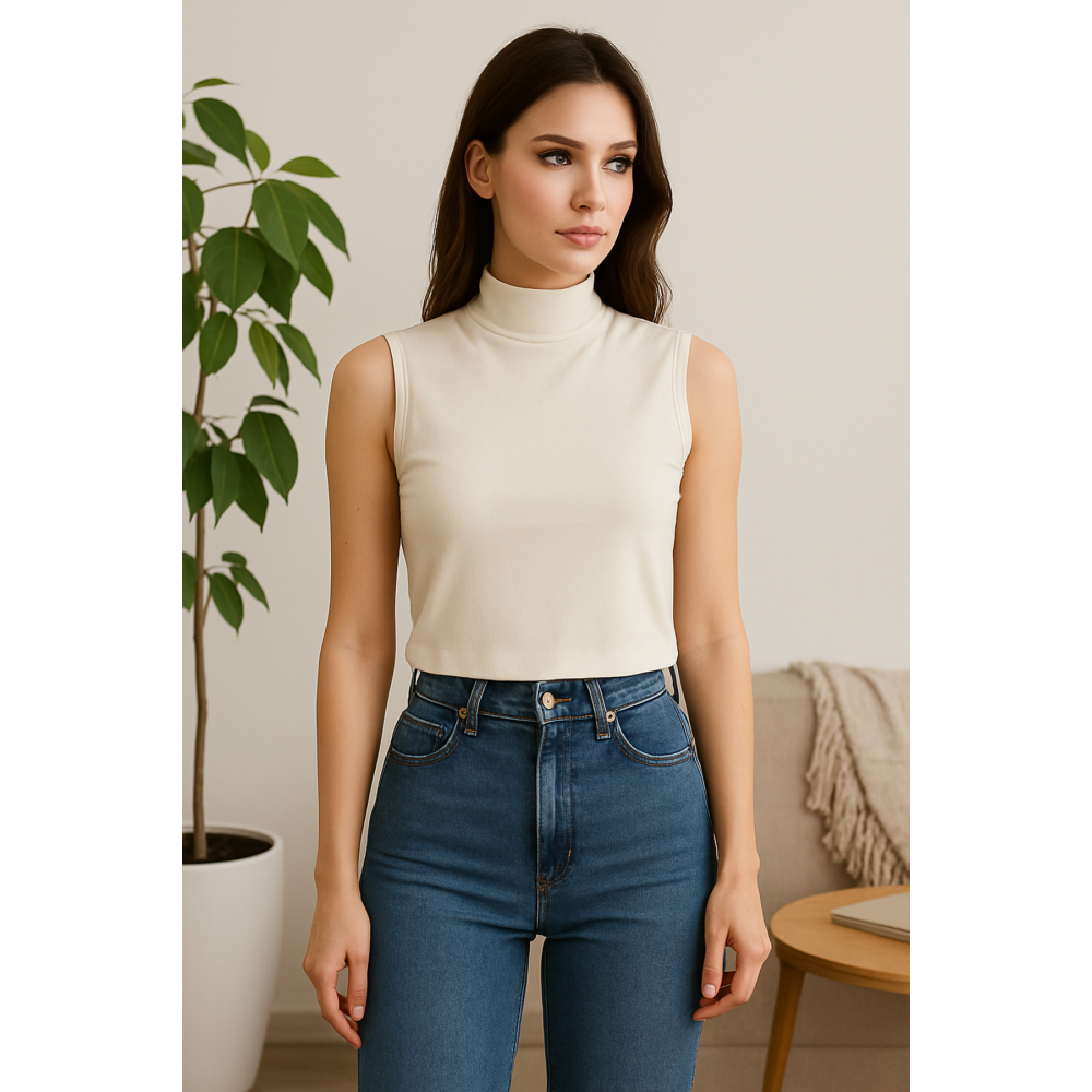 Kadın Kolsuz Body-(17952)