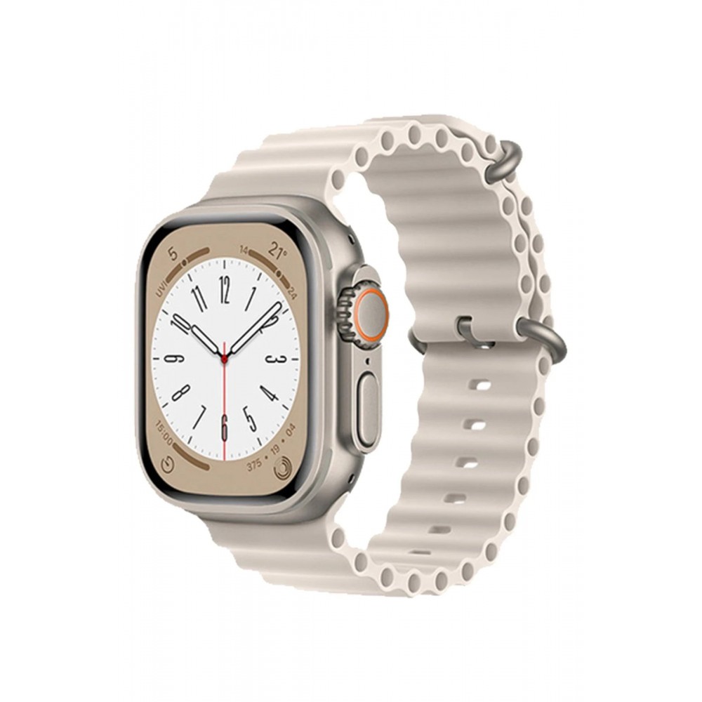 Apple Watch 42mm Ocean Kordon - Krem-(5796)