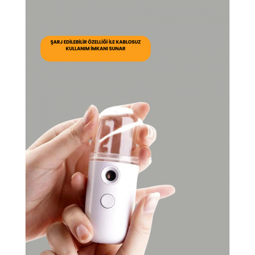 Kablosuz Şarjlı Mini Buhar Nemlendirici – Cilt ve Ortam İçin Taşınabilir Akıllı Cihaz Kablosuz Şarjlı Mini Buhar Nemlendirici – Cilt ve Ortam İçin Taşınabilir Akıllı Cihaz