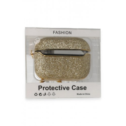 Airpods Pro (1.nesil) Spell Simli Kılıf - Gold-(5796)