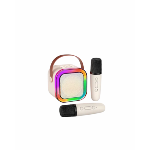 İki Mikrofonlu Renkli LED Işıklı Karaoke Cihazı İki Mikrofonlu Renkli LED Işıklı Karaoke Cihazı