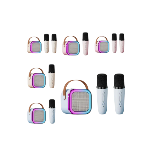 İki Mikrofonlu Renkli LED Işıklı Karaoke Cihazı İki Mikrofonlu Renkli LED Işıklı Karaoke Cihazı