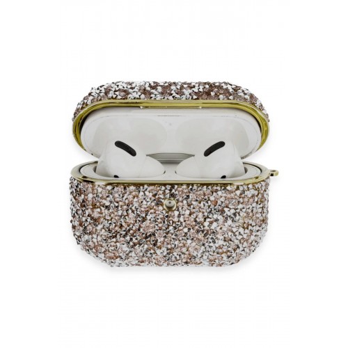 Airpods Pro 2 (2.nesil) Luz Taşlı Kılıf - Pembe-(5796)