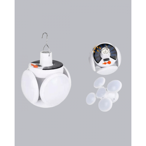 5 Kanatlı Solar Kamp Lambası – USB Şarjlı Taşınabilir IP65 Su Geçirmez Bahçe Lambası