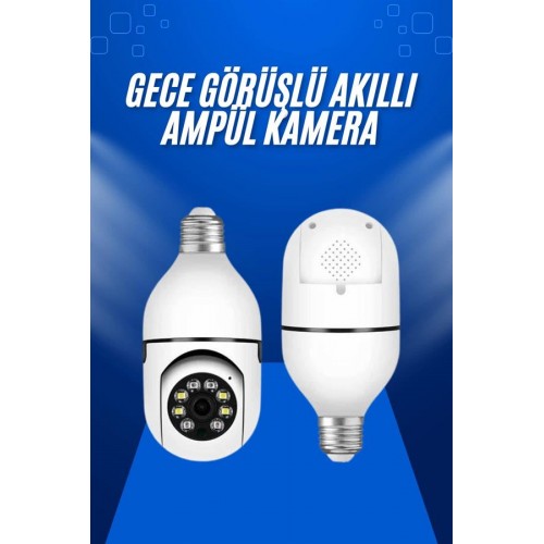 Ev Kamerası Wifi Kamerası Gece Görüşlü Akıllı Ampül Kamera