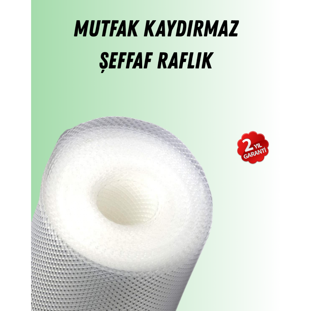 Şeffaf mutfak raflığı ve çekmece kaplaması kaydırmaz pvc