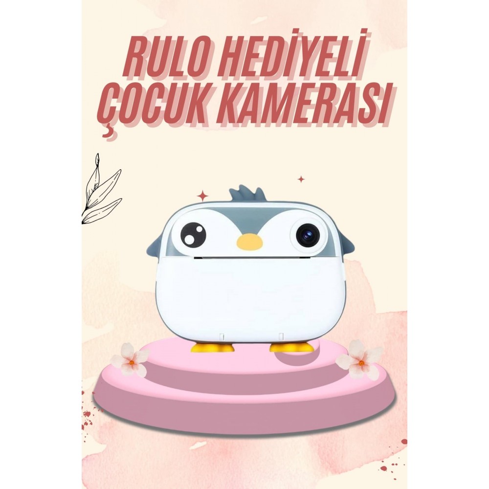 Dijital HD Video Kamera Çocuk Fotoğraf Makinesi  Anlık Termal Rulo