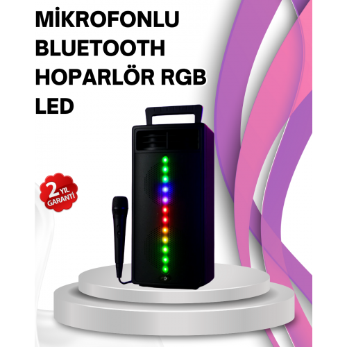 Renkli Işıklı Bluetooth Hoparlör – Taşınabilir Güçlü Ses Performansı