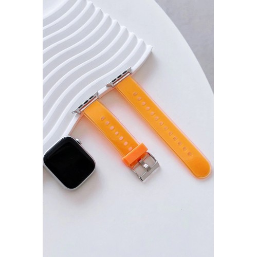 Watch 45mm Jelly Silikon Kordon - Turuncu-(5796)