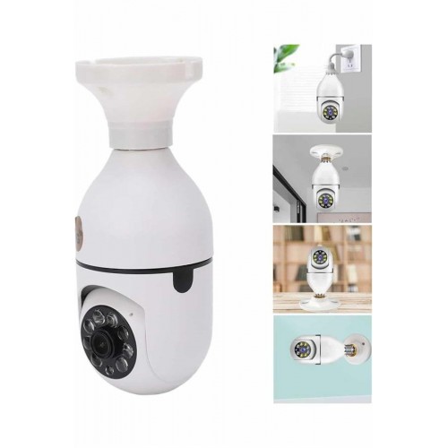 Akıllı Kamera Wifi Kamera Duylu Ampul Görünümlü 360 Derece Dönebilen Ev Kamerası