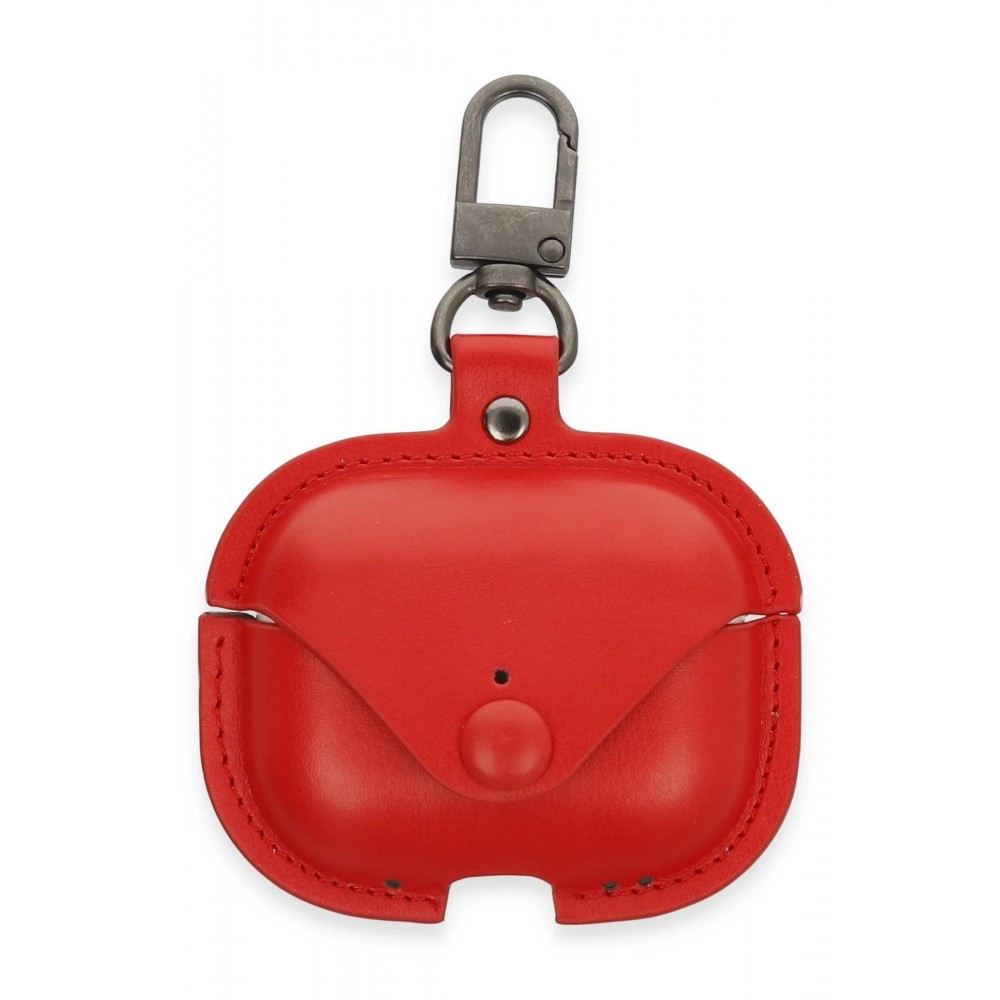 Airpods 3 (3.nesil) Çanta Deri Kılıf - Kırmızı-(5796)