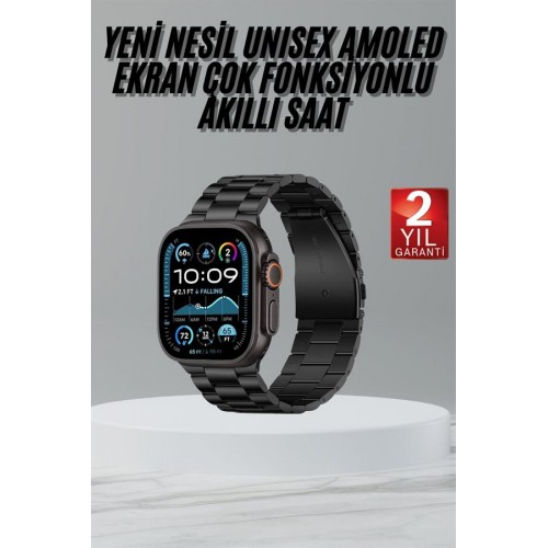 Ultra 3 Kordonlu Amoled Ekran Akıllı Saat Çok Fonksiyonlu Uyku ve Sağlık Takibi