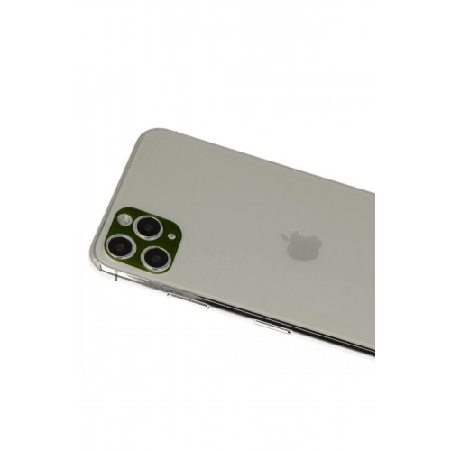 iPhone 11 Pro Max Rainbow Kamera Lens Koruma Cam - Yeşil-(5796)