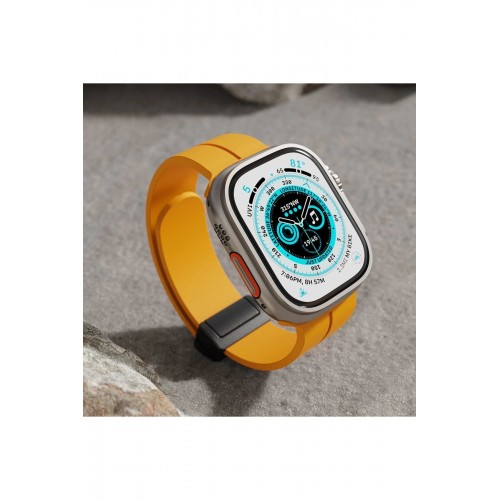 Apple Watch 38mm KR412 Elegance Stylısh Kordon - Koyu Yeşil-(5796)
