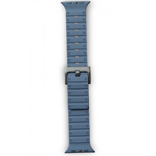 Apple Watch 42mm Magnus Mıknatıslı Silikon Kordon - Mavi-(5796)