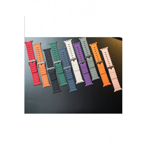 Apple Watch 42mm Magnus Mıknatıslı Silikon Kordon - Mavi-(5796)