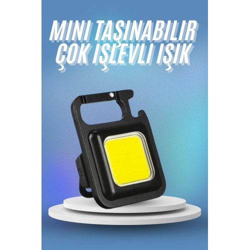 Işıldak USB Şarjlı Cep El Feneri Taşınabilir Mini Led Işık Çok Fonksiyonlu