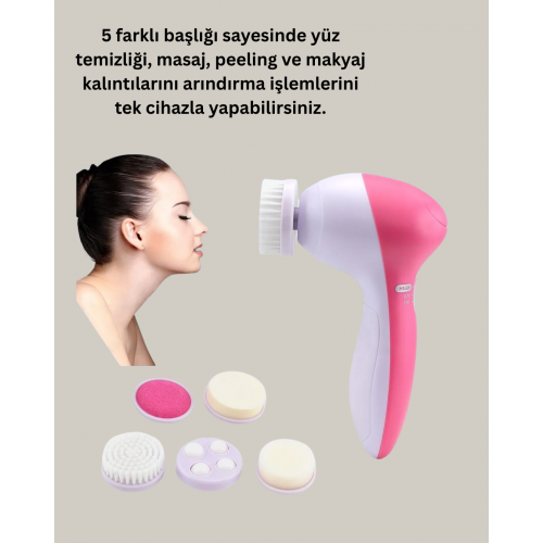Derin Temizleme ve Masaj İçin 5 Başlıklı Yüz Cilt Bakım Aleti Derin Temizleme ve Masaj İçin 5 Başlıklı Yüz Cilt Bakım Aleti