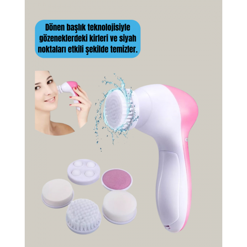 Derin Temizleme ve Masaj İçin 5 Başlıklı Yüz Cilt Bakım Aleti Derin Temizleme ve Masaj İçin 5 Başlıklı Yüz Cilt Bakım Aleti
