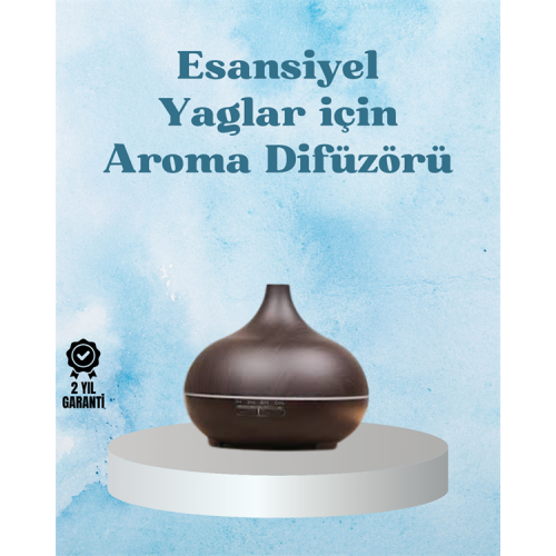 Sessiz Çalışan Aromaterapi Difüzörü – 4 Zaman Ayarlı 7 Renkli Işık Seçeneği