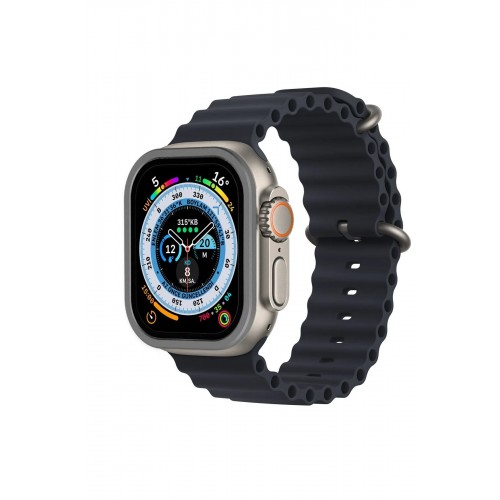 Apple Watch Ultra 49mm Alüminyum Kasa Cam Ekran Koruyucu - Gri-(5796)